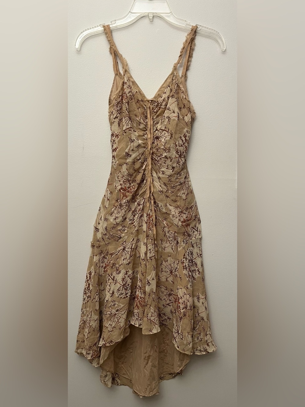 Max Studio Special Edition 100% Silk Beige Neutral Dress Size XS